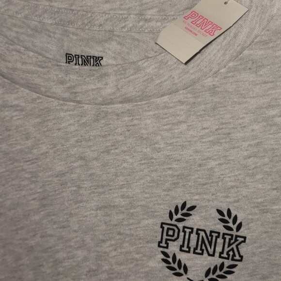 Cropped Gray Long Sleeve Tee PINK Victoria’s Secret Large NWT - Picture 4 of 4